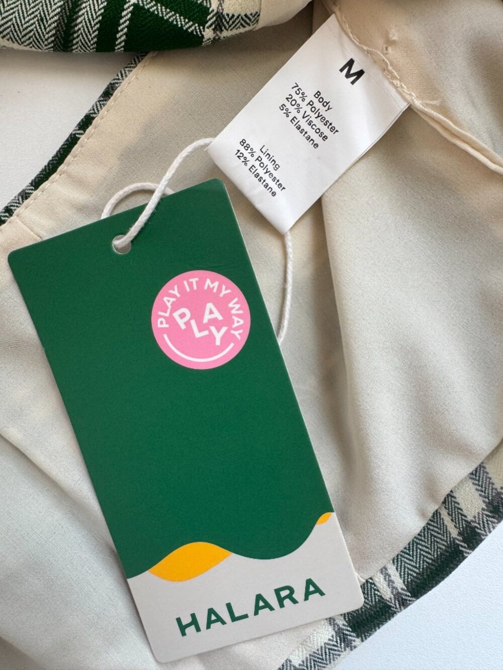 Halara Green Plaid Halter Vest Top Size M NWT Preppy Academia - Picture 6 of 6